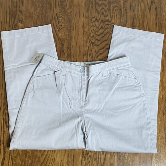 L.L. Bean Classic Fit Flannel lined khaki pants size 14P NEW women's - Picture 2 of 6